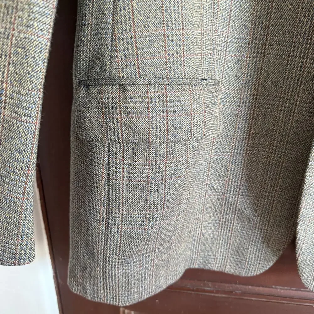 ERMENEGILDO ZEGNA Soft Wool Light brown glen plaid Blazer Sports Coat 54 / 48 R